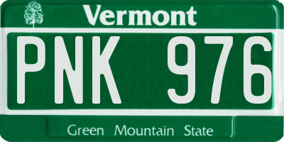 VT license plate PNK976