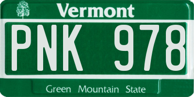 VT license plate PNK978