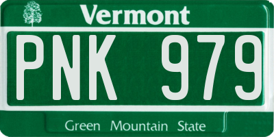 VT license plate PNK979