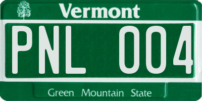 VT license plate PNL004