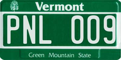 VT license plate PNL009