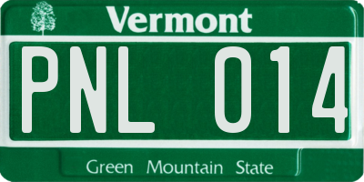 VT license plate PNL014