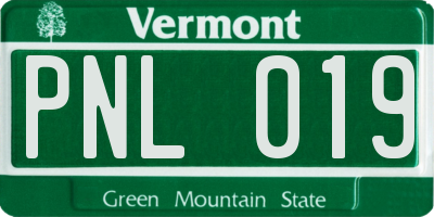 VT license plate PNL019