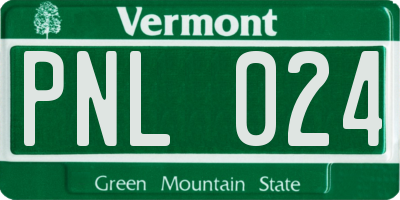 VT license plate PNL024