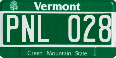 VT license plate PNL028