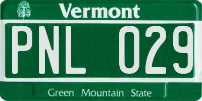VT license plate PNL029
