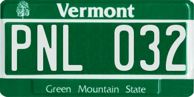 VT license plate PNL032