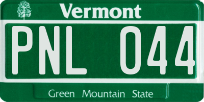 VT license plate PNL044