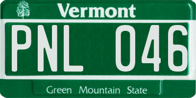 VT license plate PNL046