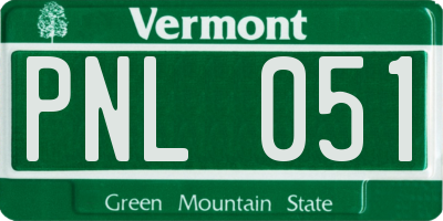 VT license plate PNL051