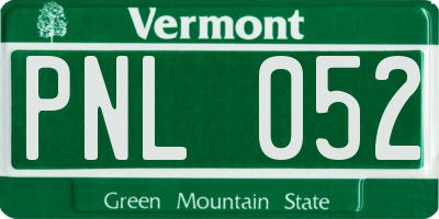 VT license plate PNL052