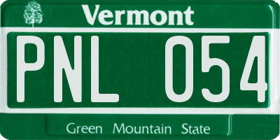VT license plate PNL054