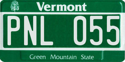 VT license plate PNL055