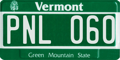 VT license plate PNL060