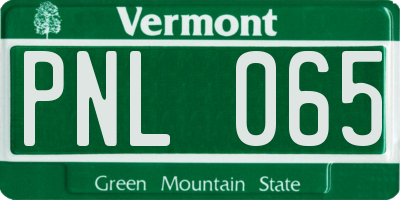 VT license plate PNL065