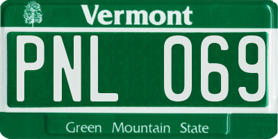 VT license plate PNL069