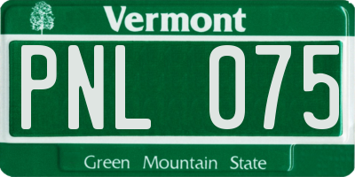 VT license plate PNL075