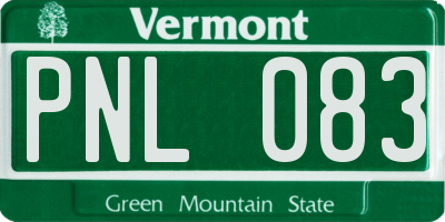 VT license plate PNL083