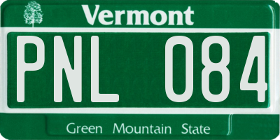 VT license plate PNL084