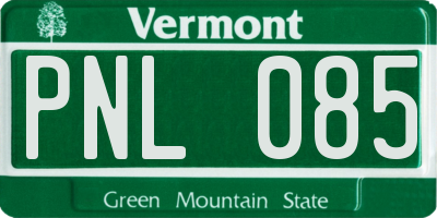 VT license plate PNL085