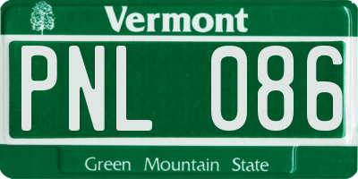VT license plate PNL086