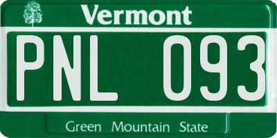 VT license plate PNL093