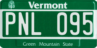 VT license plate PNL095