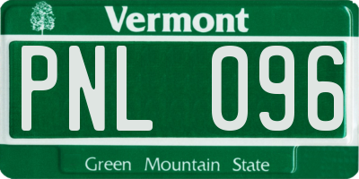 VT license plate PNL096