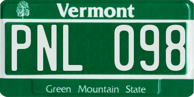 VT license plate PNL098