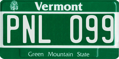 VT license plate PNL099