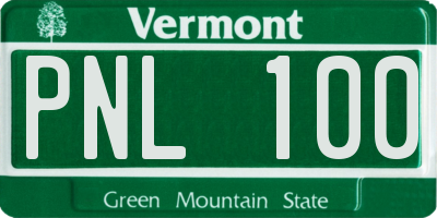 VT license plate PNL100