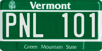 VT license plate PNL101
