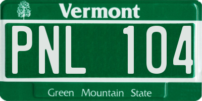 VT license plate PNL104