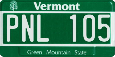 VT license plate PNL105