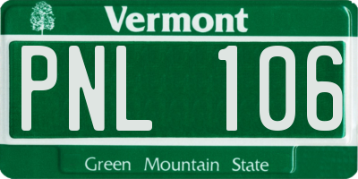 VT license plate PNL106