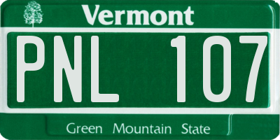 VT license plate PNL107