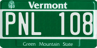 VT license plate PNL108