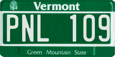 VT license plate PNL109