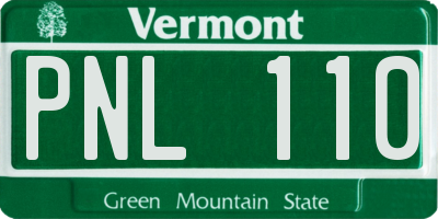 VT license plate PNL110