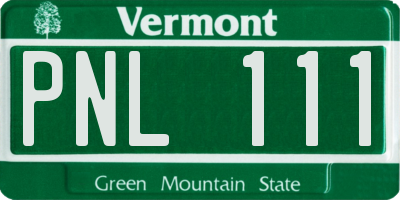 VT license plate PNL111