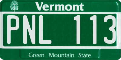 VT license plate PNL113