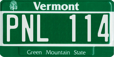 VT license plate PNL114
