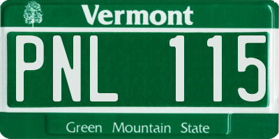 VT license plate PNL115