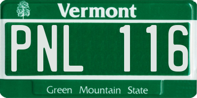 VT license plate PNL116