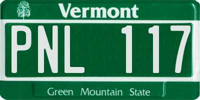 VT license plate PNL117