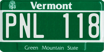 VT license plate PNL118