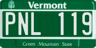 VT license plate PNL119