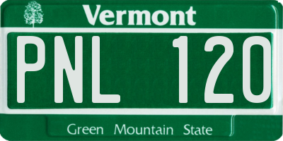 VT license plate PNL120