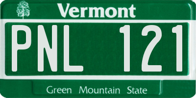 VT license plate PNL121