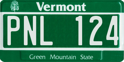 VT license plate PNL124